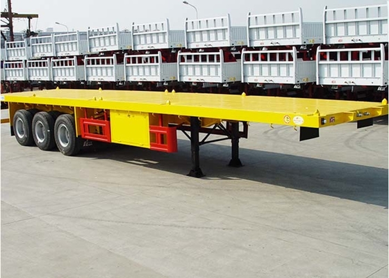 Low Bed  FUWA Flatbed Truck Trailer 2500mm 4 Axle Flatbed Trailer